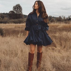 Rhode Emma Dolman-Sleeve Button-Front Dress